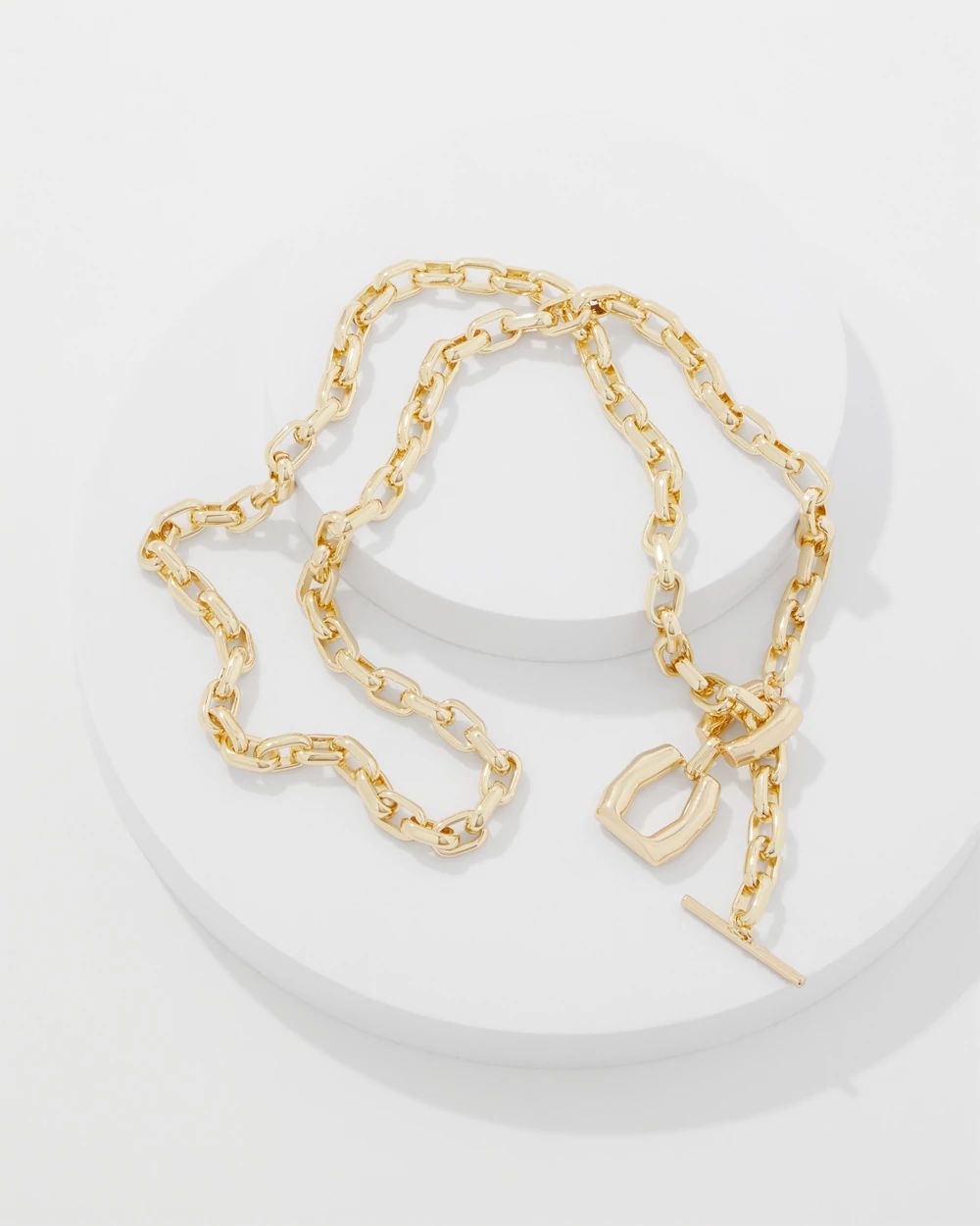 Gold Double Links Toggle Necklace | White House Black Market